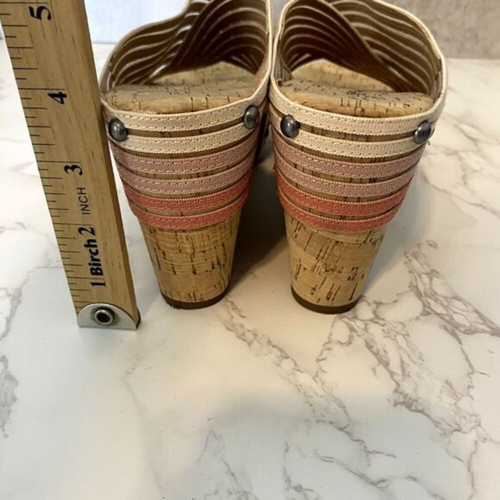 2/$30 Lucky Brand Wedge Sandals Women Sz 10M‎ Pink Cork Platform Summer - Picture 7 of 15
